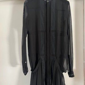 Diesel Black Gold Long Sleeve Lace Dress